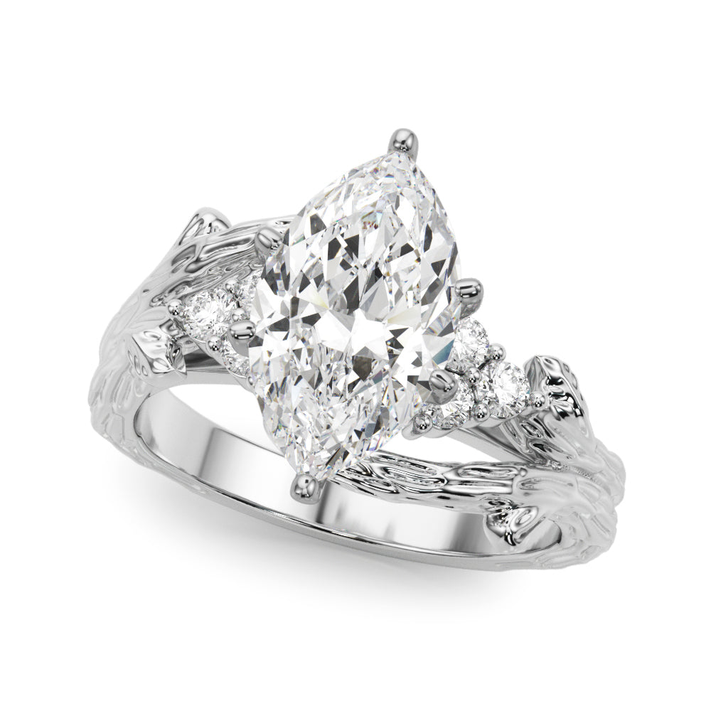 Nature-Inspired Bypass Engagement Ring