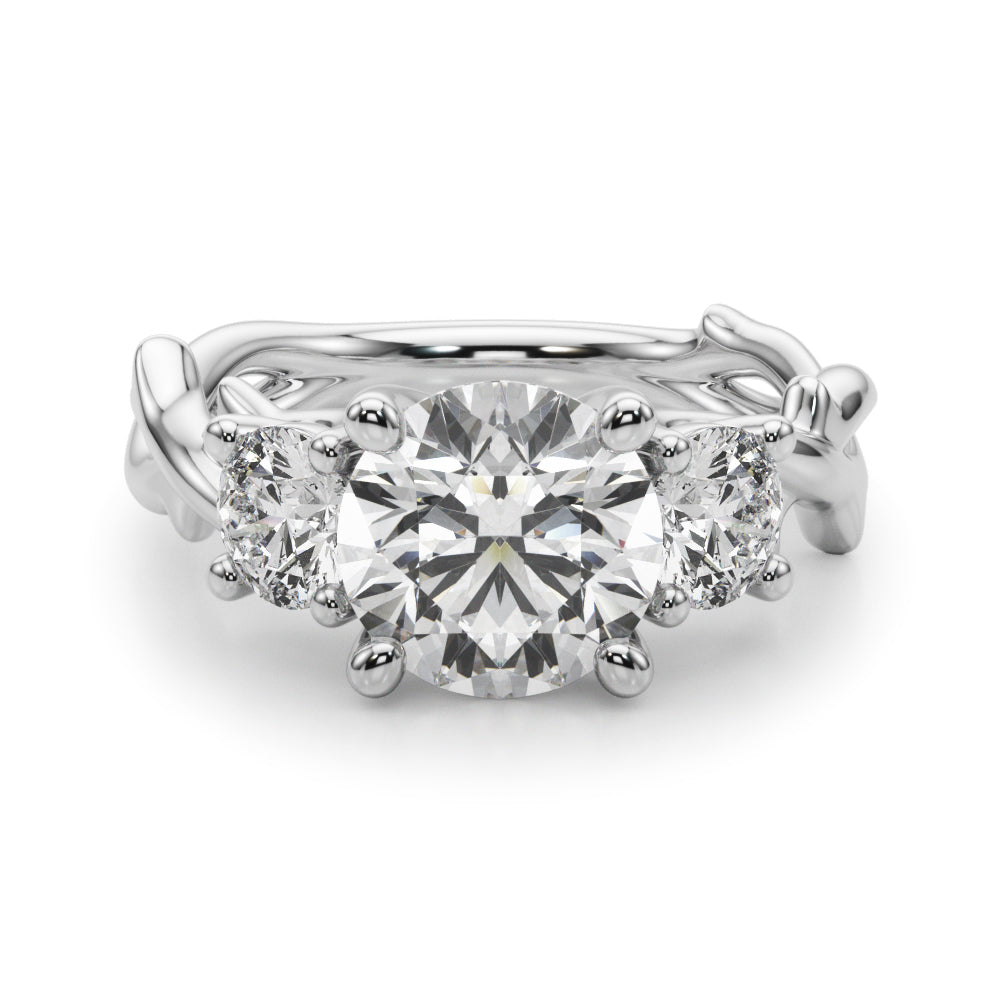 3-Stone Twisted Shank Engagement Ring