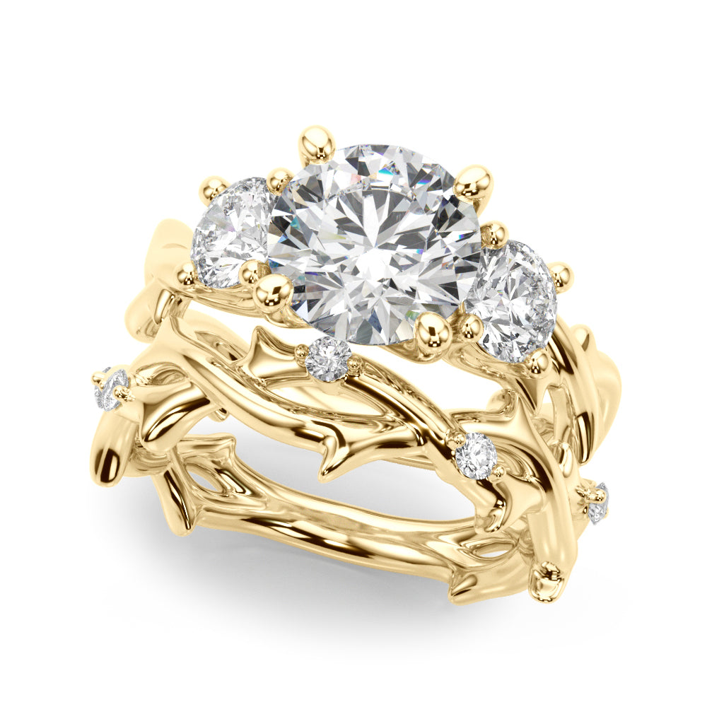 3-Stone Twisted Shank Engagement Ring