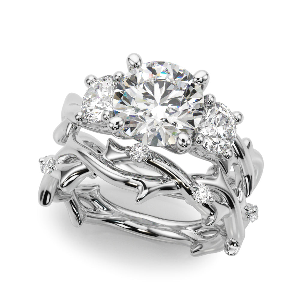 3-Stone Twisted Shank Engagement Ring