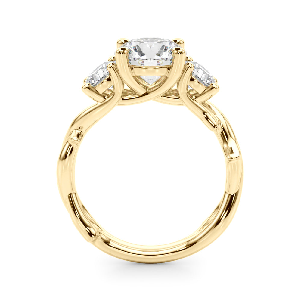 3-Stone Twisted Shank Engagement Ring