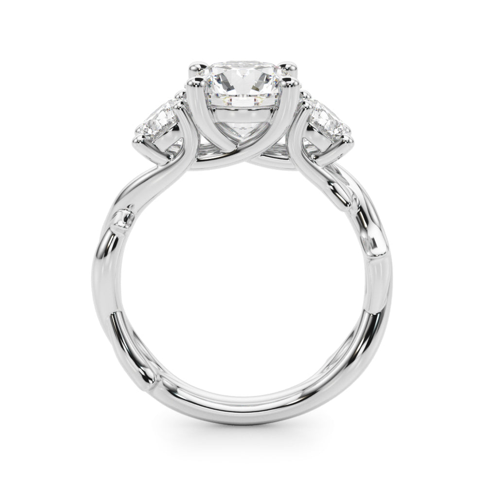 3-Stone Twisted Shank Engagement Ring