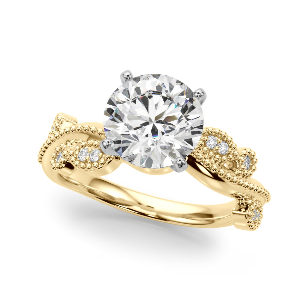 Nature Inspired Milgrain Engagement Ring