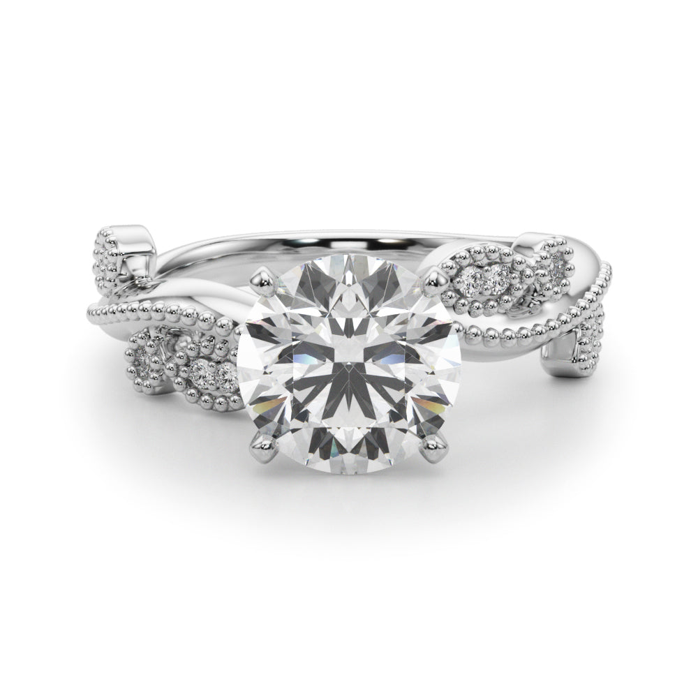 Nature Inspired Milgrain Engagement Ring