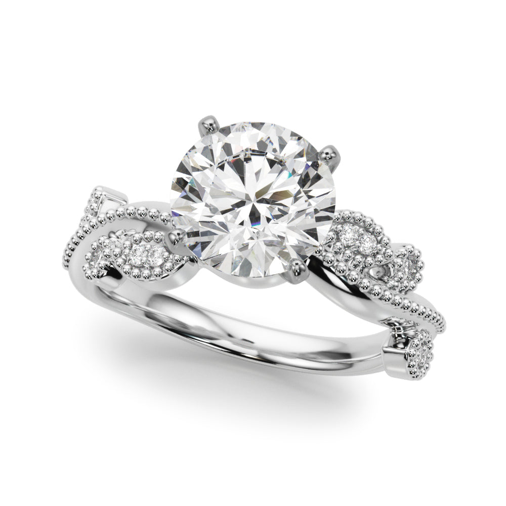Nature Inspired Milgrain Engagement Ring