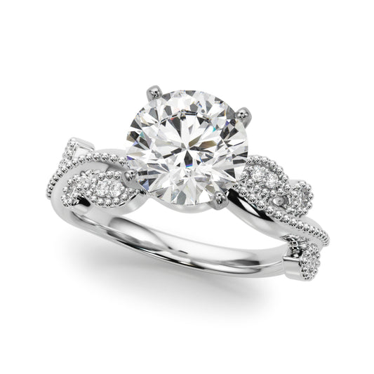Nature Inspired Milgrain Engagement Ring