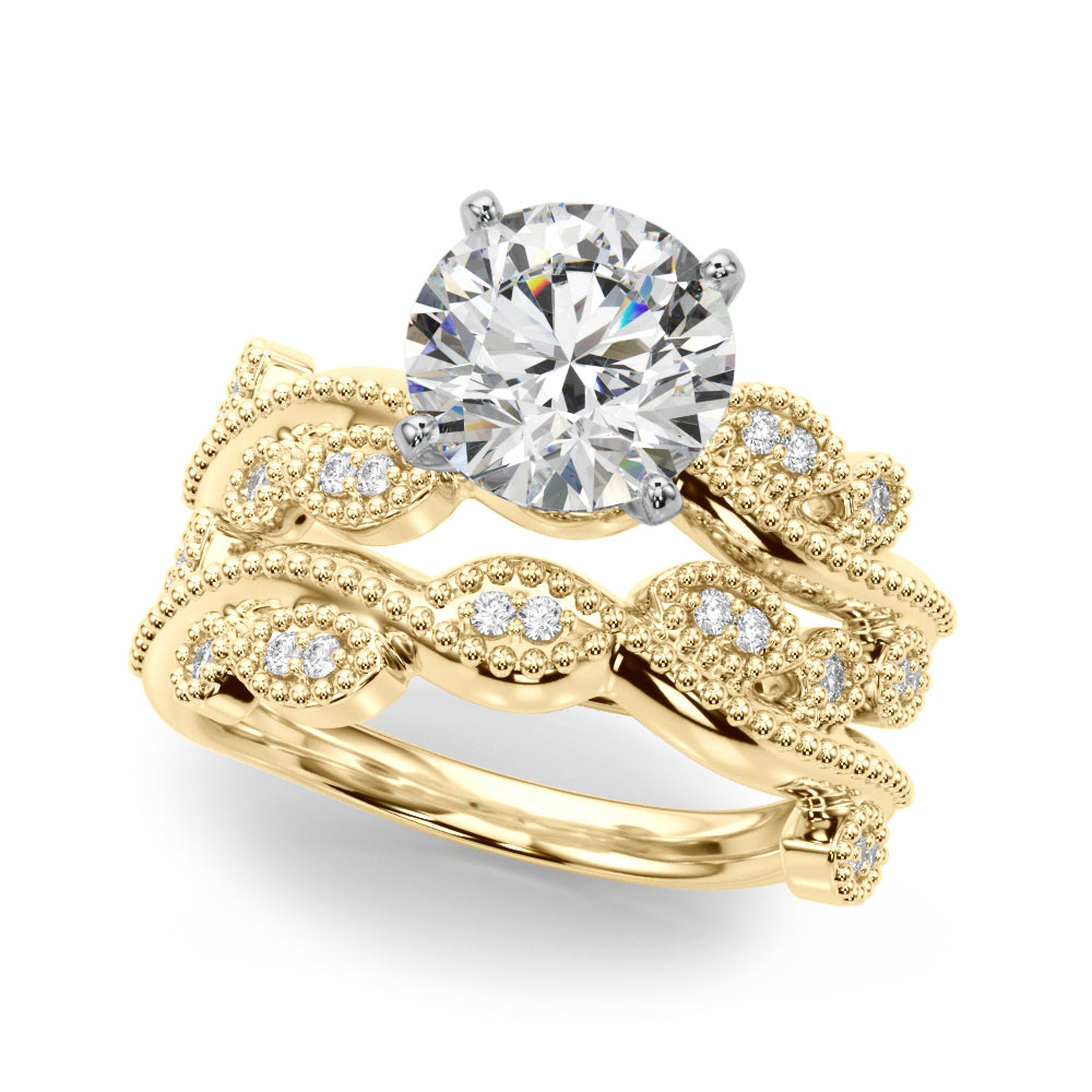 Nature Inspired Milgrain Engagement Ring