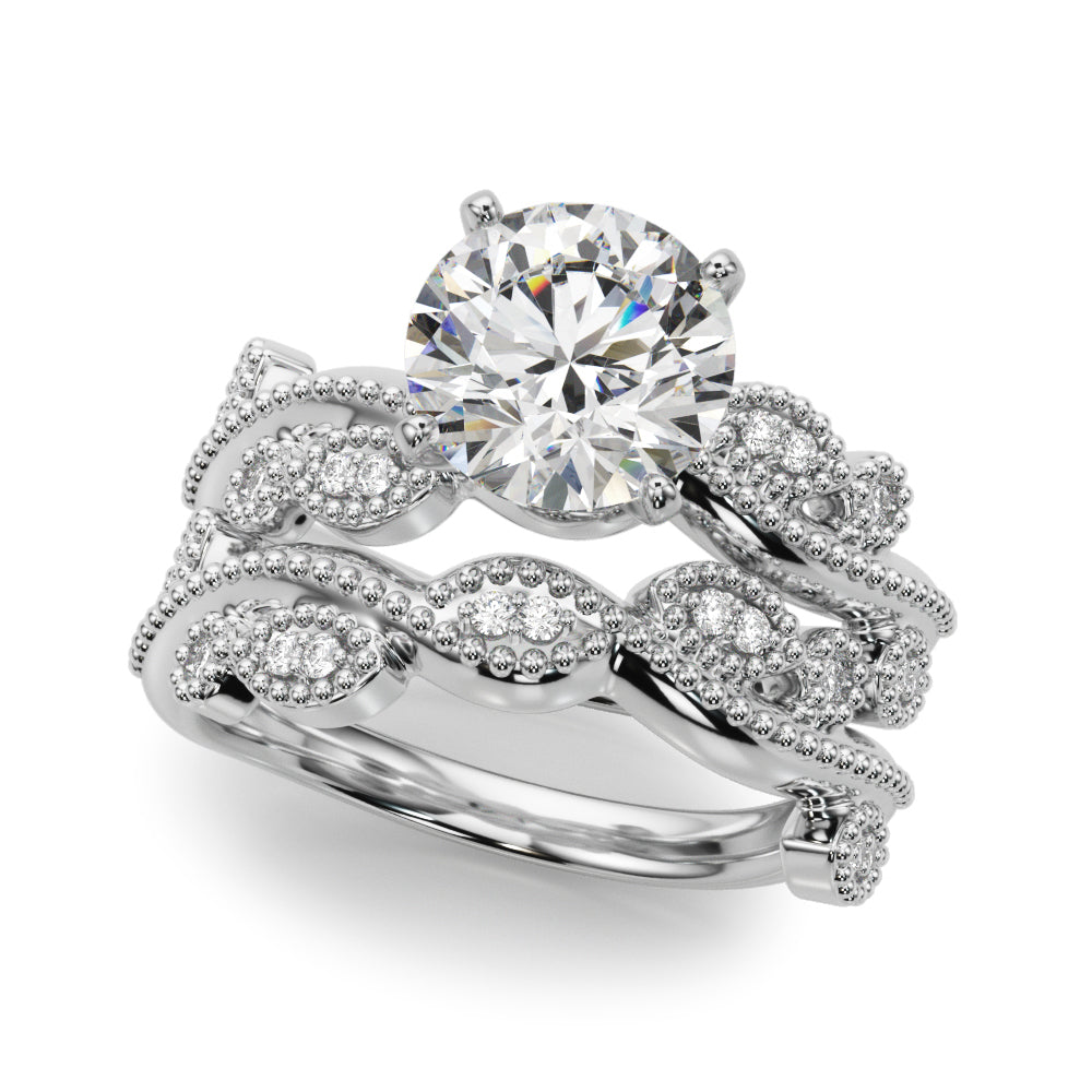 Nature Inspired Milgrain Engagement Ring