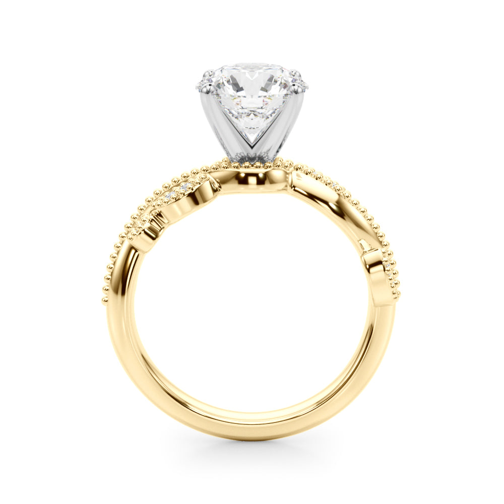 Nature Inspired Milgrain Engagement Ring