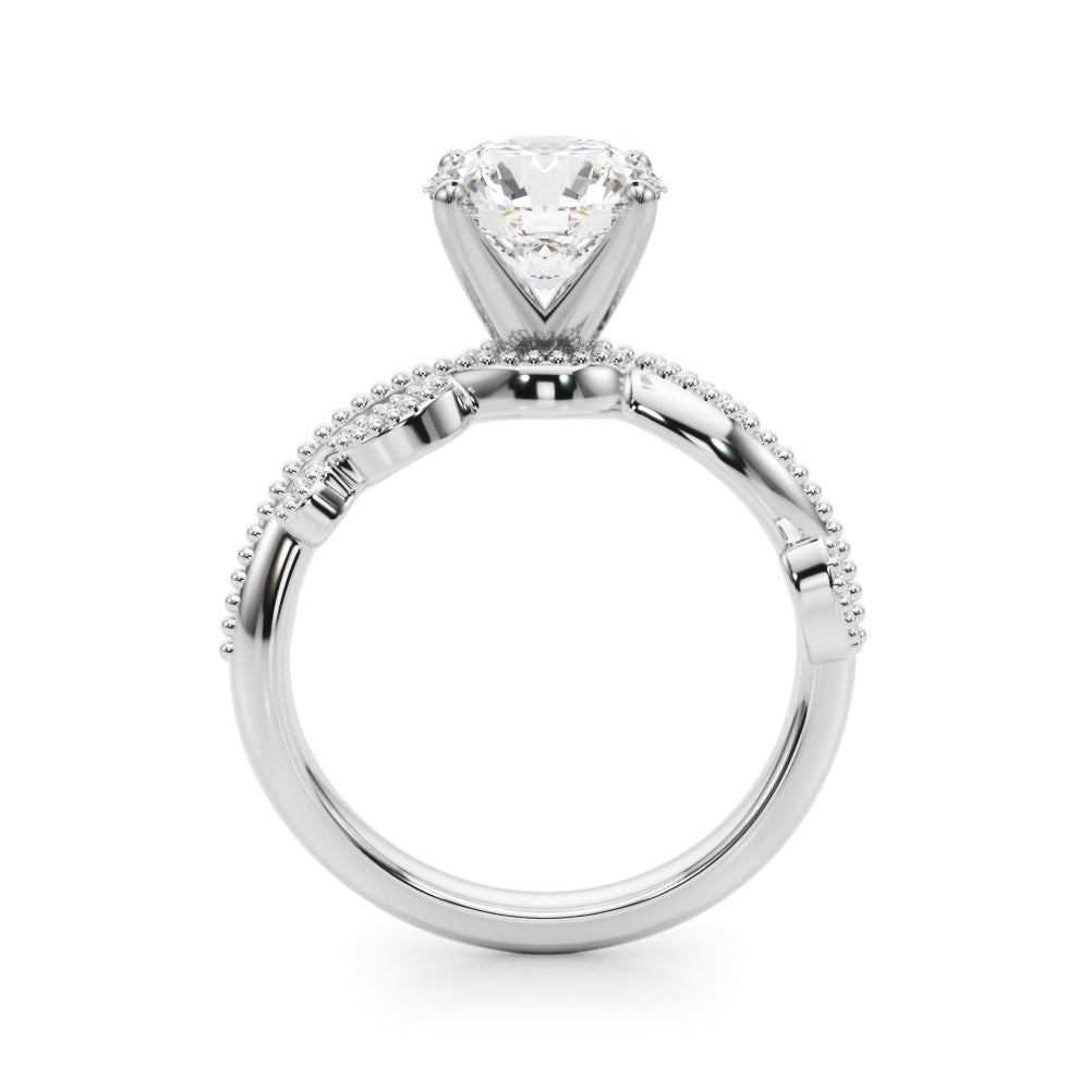 Nature Inspired Milgrain Engagement Ring