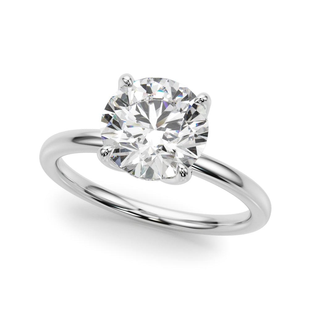 Round Tulip Hidden Halo Engagement Ring