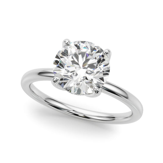 Round Tulip Hidden Halo Engagement Ring