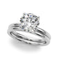 Round Tulip Hidden Halo Engagement Ring