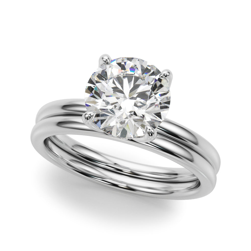 Round Tulip Hidden Halo Engagement Ring