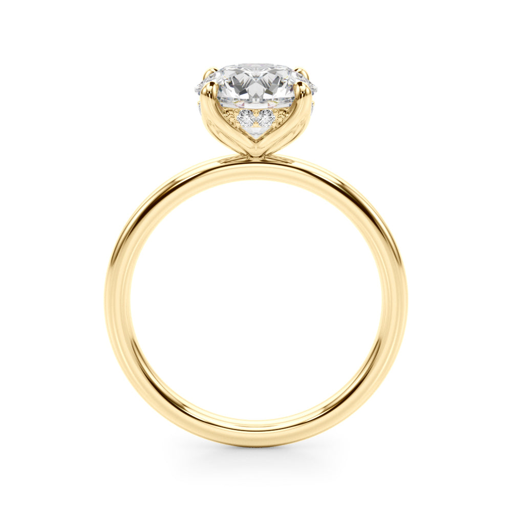 Round Tulip Hidden Halo Engagement Ring
