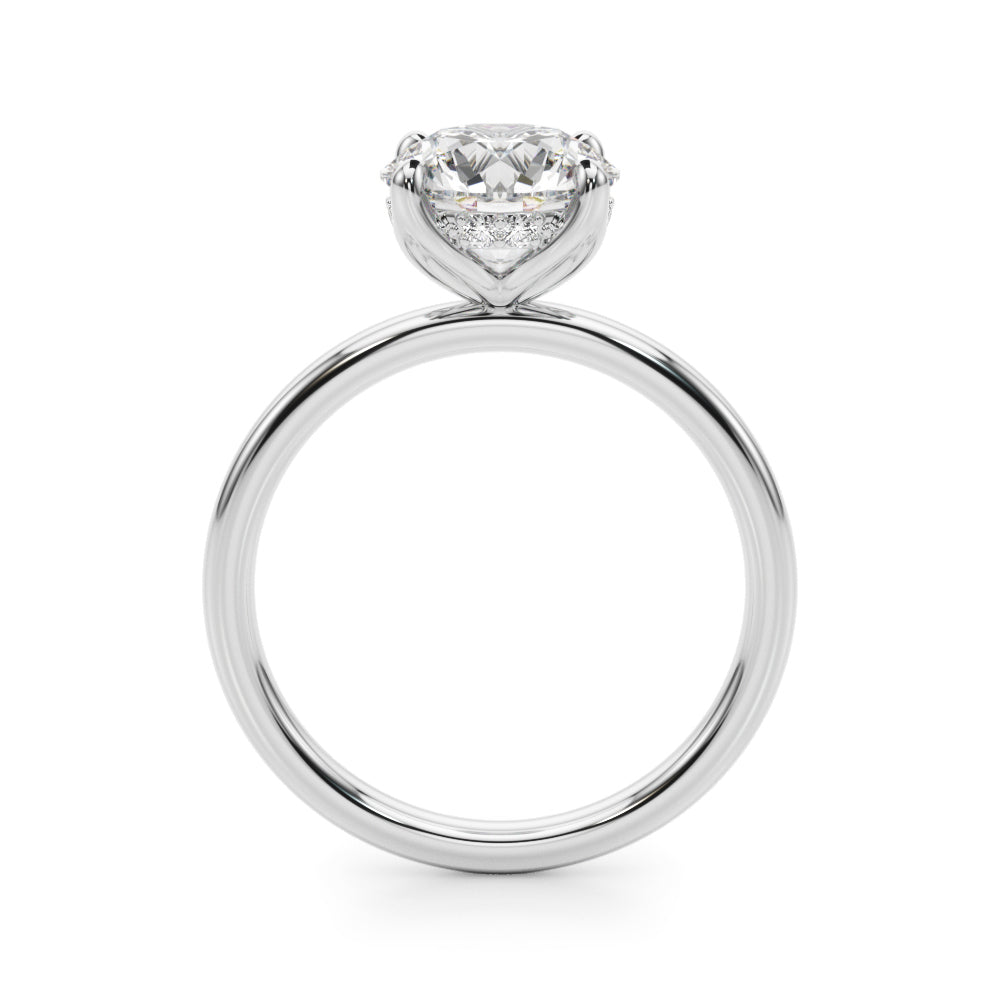 Round Tulip Hidden Halo Engagement Ring