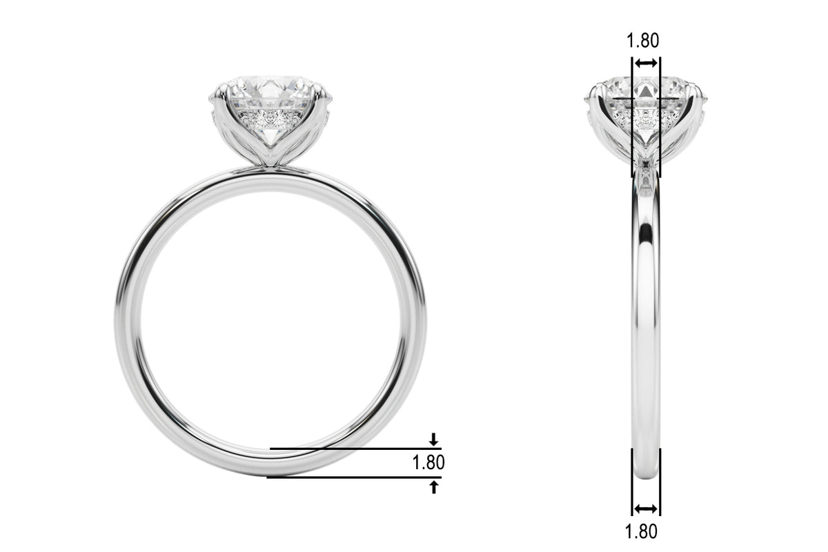 Round Tulip Hidden Halo Engagement Ring