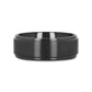 BABYLON Flat Black Titanium Ring with Brushed Raised Center & Polished Edges - 8mm
