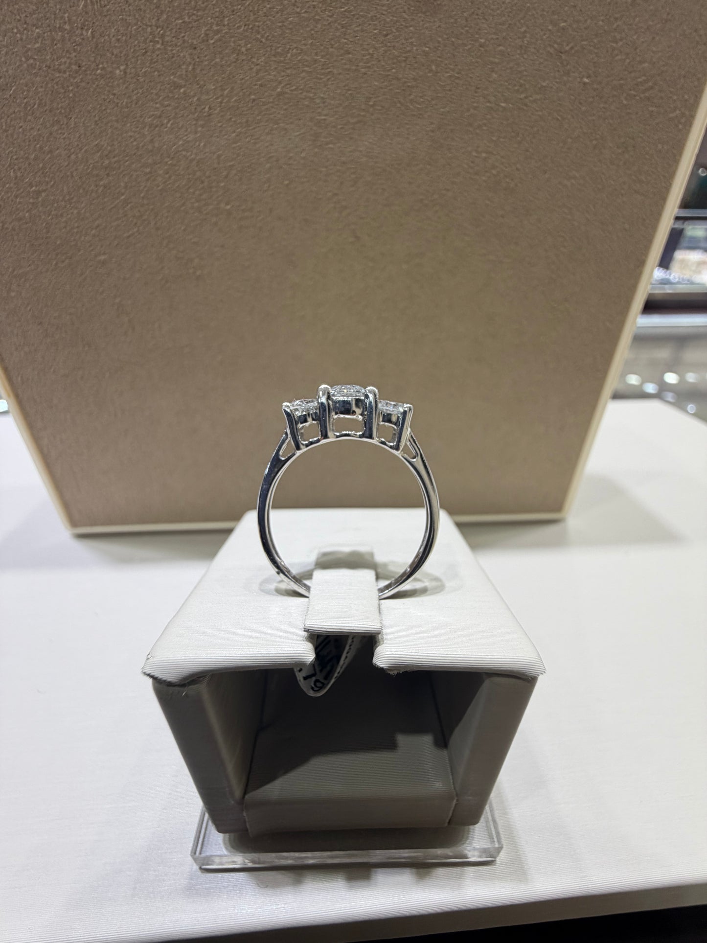 1.00 CTW Natural Diamond Three-Stone Engagement Ring in 14K White Gold – G-H Color, SI Clarity