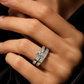 2.00 CTW Three-Stone Diamond Bridal Set in 14K White Gold (3/4 CT Center) | Monica Jewelers