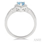 7X5 MM Pear Shape Aquamarine and 1/6 Ctw Round Cut Diamond Ring in 10K White Gold