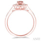 6X4 MM Oval Shape Morganite and 1/5 Ctw Round Cut Diamond Semi-Precious Ring in 10K Rose Gold