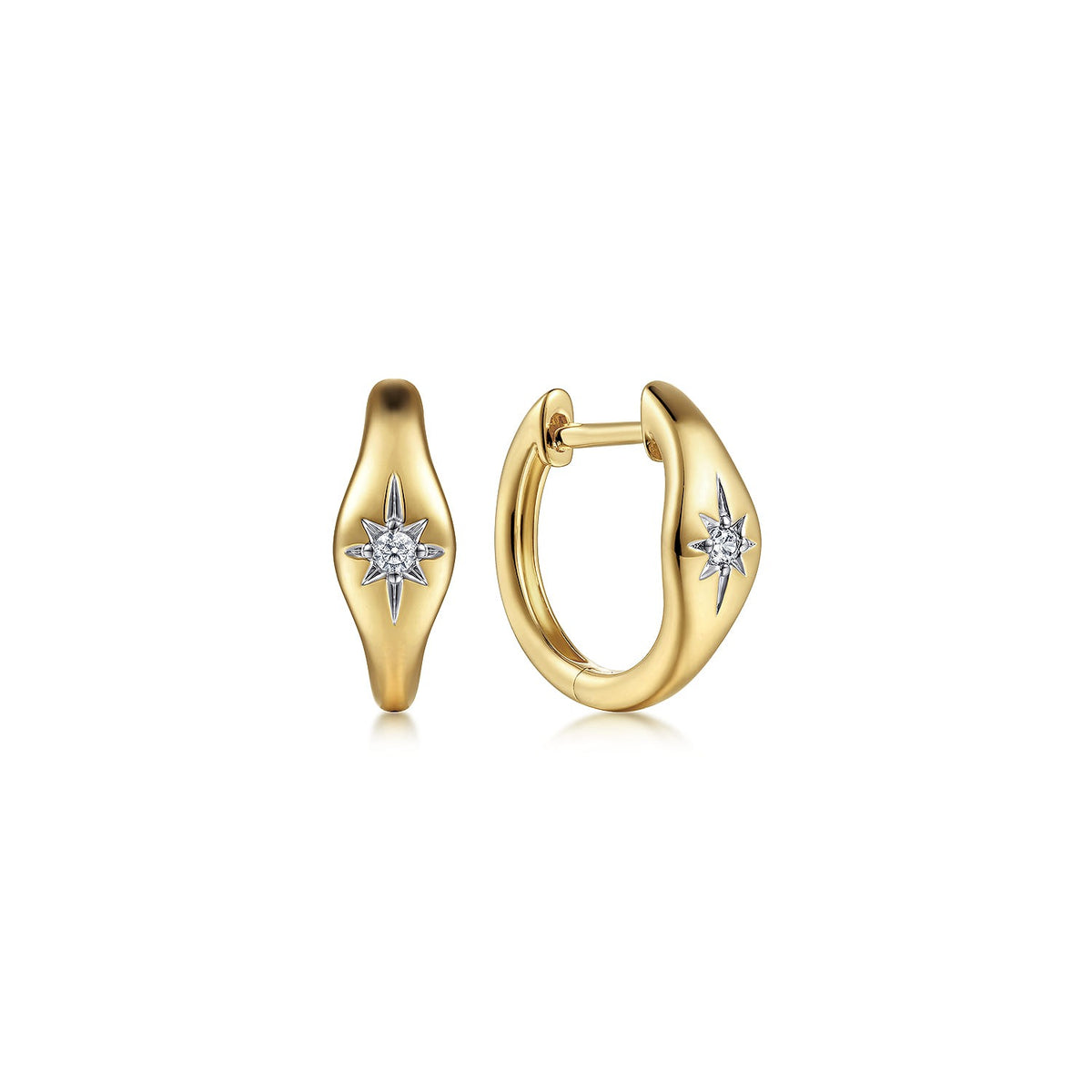 Gabriel & Co. 14K Yellow Gold Diamond Huggie Earrings .03CTW