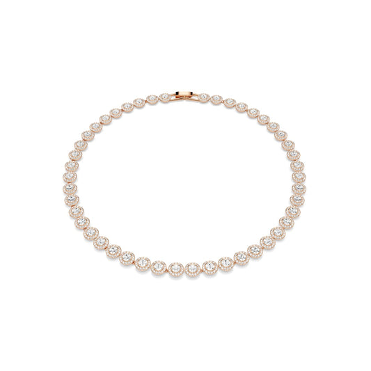 Swarovski Una Angelic Necklace, Round cut, Medium, White, Rose gold-tone plated