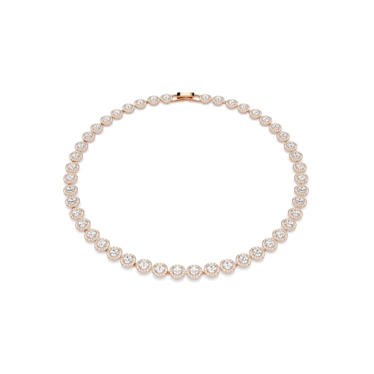 Swarovski Una Angelic Necklace, Round cut, Medium, White, Rose gold-tone plated