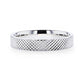 NOBILIA Silver Cross-Hatched Finish Flat Style Wedding Band - 4mm
