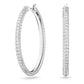 Swarovski Dextera Hoop Earrings, Pavé, Large, White, Rhodium Plated