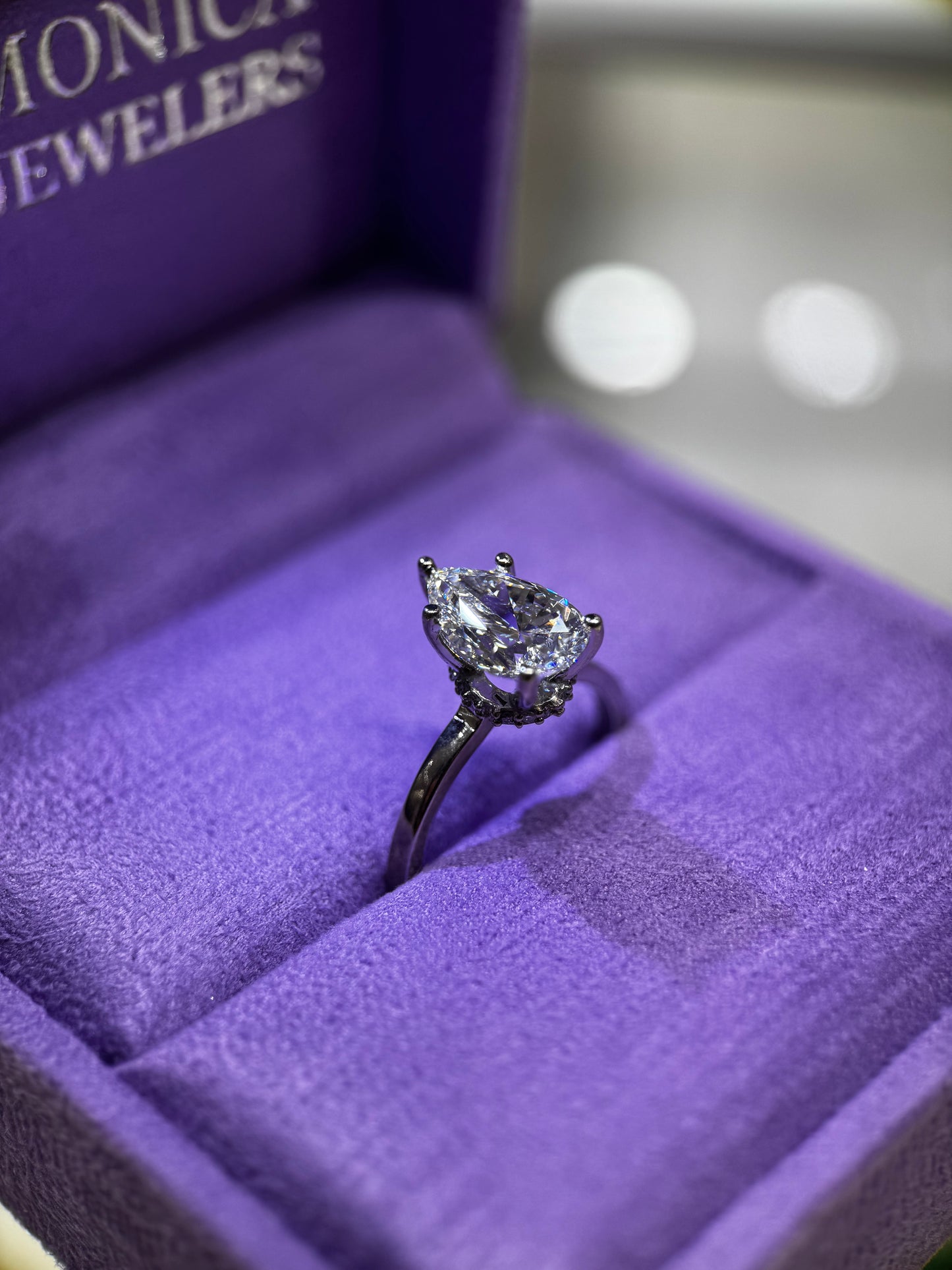 Hidden halo Lab Engagement ring