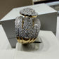 3 CTW Natural Diamond Composite Halo Ring | 10K Yellow Gold, G SI