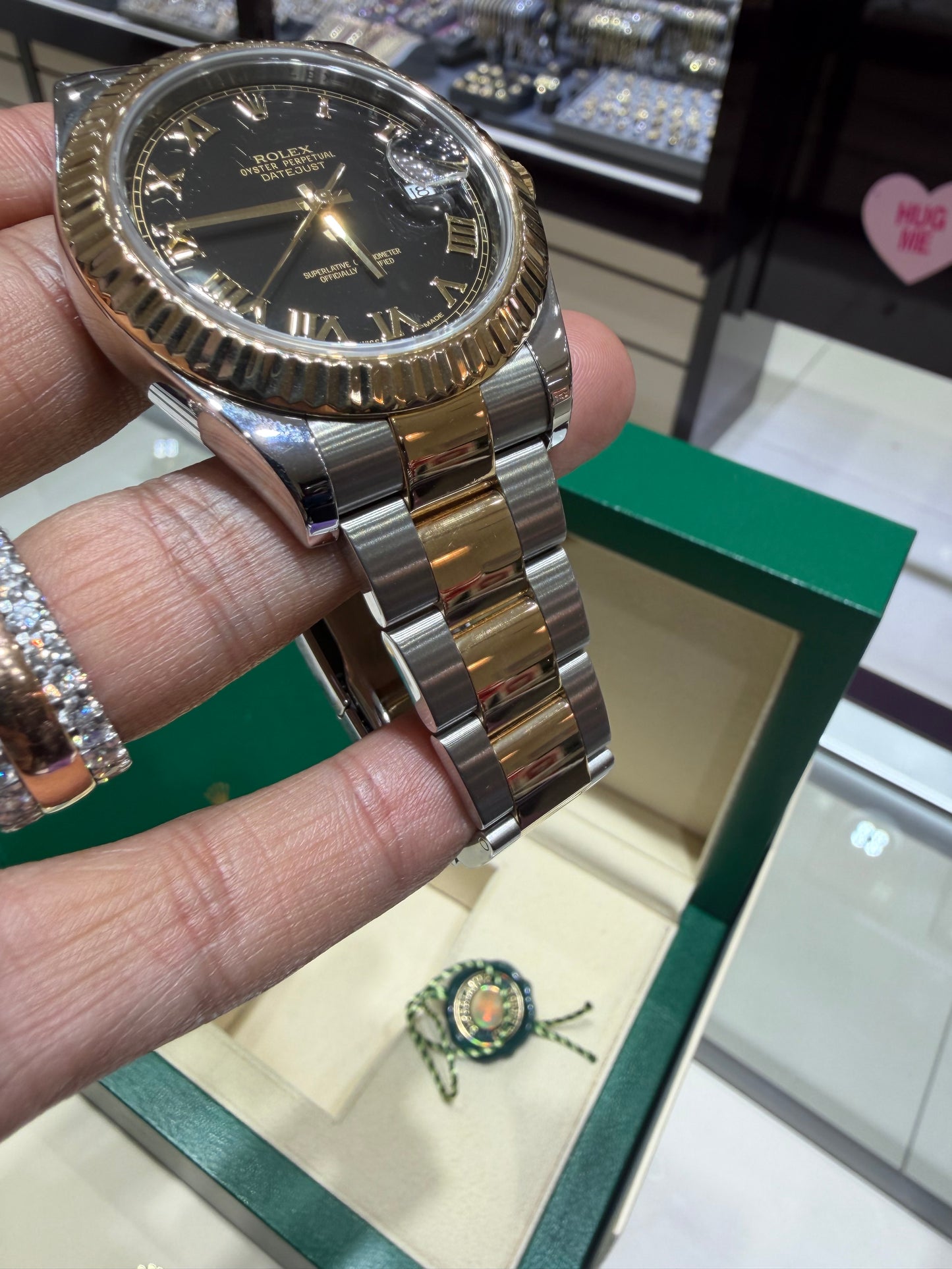 Rolex 116333 Datejust II 18k Stainless Steel 41mm Black Roman