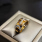10k yellow gold Football diamond ring .11ctw