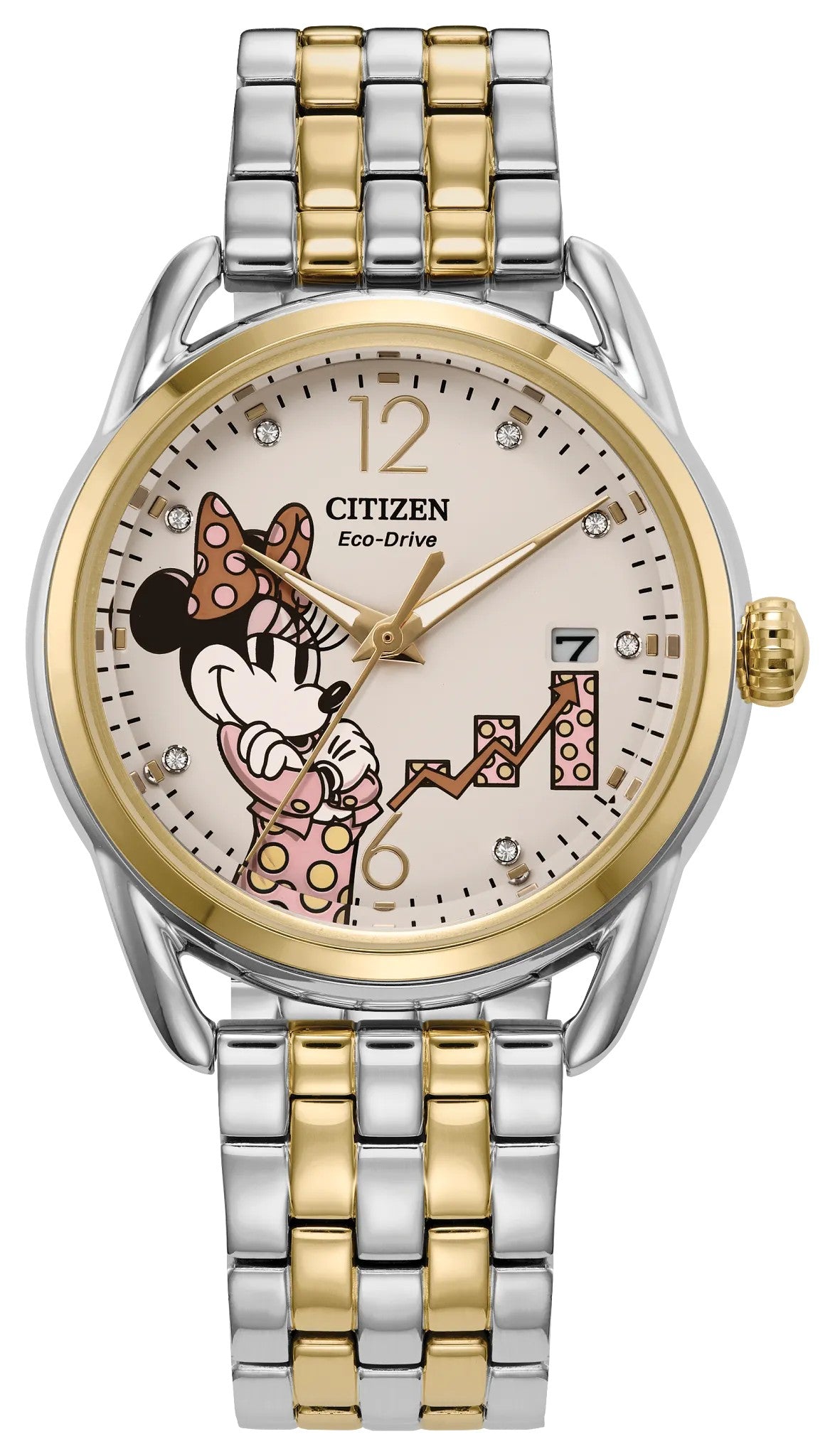 Citizen Empowered Minnie Mouse White Dial Stainless Steel Bracelet FE6084-70W FE608470W
