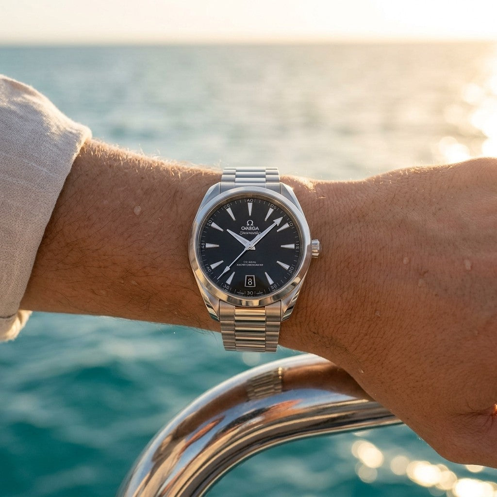 Omega Seamaster Aqua Terra 150M 41 mm — Steel on Steel (220.10.41.21.01.002) — lifestyle