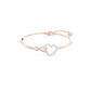 Swarovski Hyperbola Bangle, Infinity and Heart, White, Mixed Metal Finish