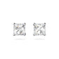 Swarovski Stilla Attract Stud Earrings, Square Cut, White, Rhodium Plated