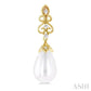 8X6 MM Cultured Pearl and 1/20 Ctw Round Cut Diamond Earrings in 10K Yellow Gold