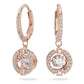 Swarovski Una Drop Earrings, Round Cut, White, Rose Gold-Tone Plated