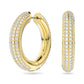 Swarovski Dextera Hoop Earrings, Pavé, Medium, White, Gold-Tone Plated