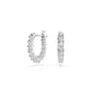 Swarovski Matrix Hoop Earrings, Round Cut, White, Rhodium Plated