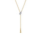 Gabriel & Co. 14K White Yellow Gold Bujukan And Diamond Y Necklace .03CTW