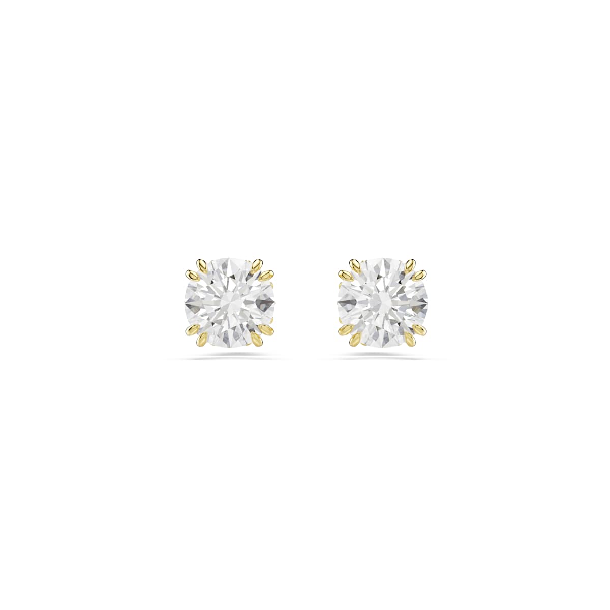 Swarovski Constella Stud Earrings, Round Cut, White, Gold-Tone Plated