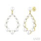 2 MM-4.5 MM Drop Tear Round Shape Cultured Pearls and 1/4 Ctw Round Cut Diamond Fashion Earrings in 14K Yellow Gold