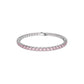Swarovski Matrix Tennis Bracelet, Round cut, Pink, Rhodium plated