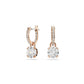 Swarovski Stilla Drop Earrings, Round Cut, White, Rose Gold-Tone Plated