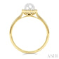5 MM White Cultured Pearl and 1/20 Ctw Round Cut Diamond Halo Ring in 10K Yellow Gold