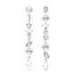 Swarovski Mesmera Drop Earrings, Asymmetrical Design, Mixed Cuts, Long, White, Rhodium Plated